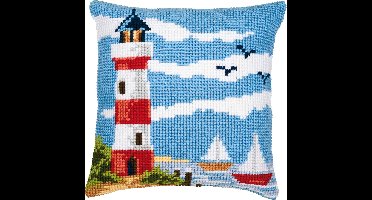 Vervaco - Kruissteekkussen kit - Vuurtoren - PN-0008601 - Borduren - Borduurpakket - Borduurpakket volwassenen - Borduurpakket kind