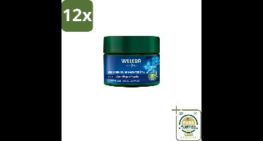 WELEDA - Nachtcrème Versterkend - Blauwe Gentiaan & Edelweiss - 40 ml - Voordeelverpakking - 12 stuks - Huidversteviging - Collageen