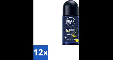 NIVEA MEN - Deodorant Roller - Deep Sport - 50 ml - Voordeelverpakking - 12 stuks