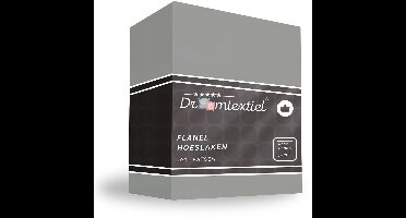 Droomtextiel Hoeslaken Flanel Premium Grijs - 140x200 cm - Super Zacht en Warm