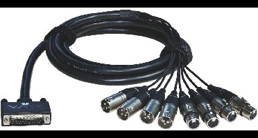 Alva AES25-4F4M1 D-sub <> 4x XLR-F & 4x XLR-M 1m multikabel