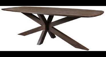 Livingfurn - Lissabon eettafel Deens ovaal 240 cm - donkerbruin