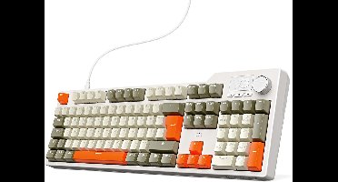 Mechanical Keyboard - Mechanisch Toetsenbord Gaming - Grijs en oranje