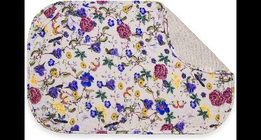 2-in-1 aankleedkussen topper en badstof handdoek, beige bloemen, passend op Change N Clean aankleedkussen, 60 °C wasbaar, zacht en ademend