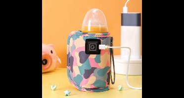 USB Baby Flessenwarmer – Draagbare Geïsoleerde Verwarmhoes – 3 Temperatuurstanden – Voor Reis & Kinderwagen