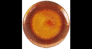 Vilde - Amberkleurige Glazen Dinerbord - 28 cm - Elegant Ontwerp - Subtiele Textuur