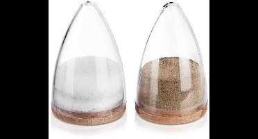 Orion - Peper- en zoutstel - 5,2 x 5,2 x 8 cm - Transparant