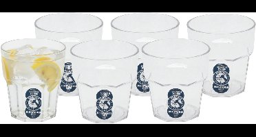 Excellent Houseware waterglas stapelbaar - 6x - 275 ml - onbreekbaar kunststof - herbruikbaar - waterglazen