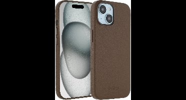 Accezz Hoesje - Geschikt voor iPhone 15 - geschikt voor MagSafe Leather Backcover - Coffee Brown