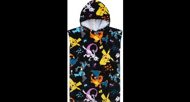 Pokémon badhanddoek met kap voor kinderen en jongeren - absorberend katoen - anime poncho voor zwembad en strand