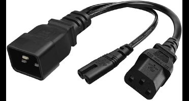 Y-Splitter Netsnoer C20 naar C13 en C7 Adapterkabel voor PDU UPS