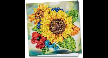 Diamond Painting Kaart Maken - Zonnebloem Boeket - Inclusief Alle Benodigdheden