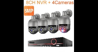 CCTV Beveiligingssysteem – IP Camera Set – Bewakingscamera – Beveiligingscamera – NVR Recorder – 8 Kanalen – 5MP Full Color Nachtzicht – 3TB Ingebouwde Harde Schijf