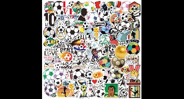 Voetbalstickers Set - 100 Waterdichte Vinyl Stickers voor Kinderen en Volwassenen - Perfect voor Waterflessen, Laptops en Motorfietsen