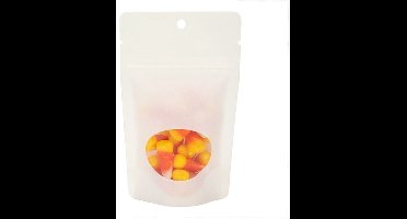 Stazakken Kraft Wit met ovaal Venster 7,9x5,1x13cm | 28 gram met rond ophanggat (100 stuks)