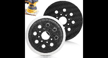 Schuurschijven voor schuurmachines - Set van 2 - Middelhard - 125 mm - 8-gaats klittenband - Accessoires voor polijsten en slijpen - Geschikt voor Bosch GEX 125-1 AE & PEX 220 A/AE, SKIL 7402/7490 - Grijs.