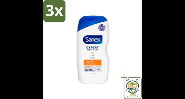 3 x Sanex Douchegel Expert Skin Health Sensitive 400 ml - Grootverpakking - Gevoelige Huid - Douchegel - Huidverzorging - Milde Reiniging - Hydratatie