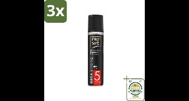 3 x Proset - Haarspray - Mega Strong - 48 uur Werking - 300 ml - Grootverpakking - Haarspray - Mega Strong - 48 Uur Houdbaar - Extra Volume - Gezond Haar