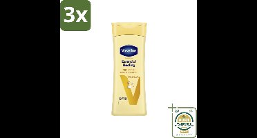3 x Vaseline Bodylotion Essential Healing 400 ml - Grootverpakking - Bodylotion - Huidverzorging - Droge Huid - Gebarsten Huid - Vochtige Huid