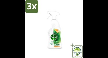 3 x Dettol Allesreiniger Spray Mandarijn & Citroenbloesem 500 ml - Grootverpakking - Allesreiniger - Schoonmaakspray - Keukenreiniger - Badkamerreiniger - Natuurlijke Reiniging