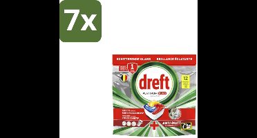 7 x Dreft – Vaatwastabletten – Platinum Plus All-in-One – Lemon – 12 Tabletten - Vaatwasmiddelen - Vaatwastabletten - Anti-dofheid - Vaatwasmiddelen Lemon - Vaatwasmiddelen Anti-matt