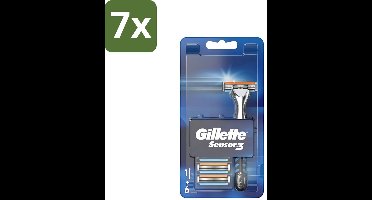 Gillette - Sensor 3 - Scheerset - Glijcomfort - Houder & 6 Navulscheermesjes - Bulkverpakking - 7 stuks