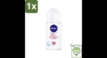 1 x Nivea - Deo Roll-On - Dry Comfort Plus - 48 Uur Lang Werkend - 50 ml - NIVEA Deodorant - Anti-transpirant - 48 Uur Bescherming - Droog Gevoel - Roll-on