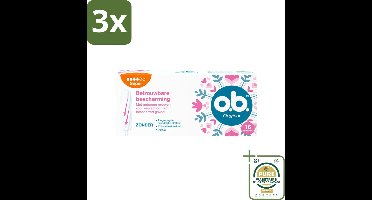 3 x o.b. Tampons - Original Super - Gebogen Groeven - Voor Betrouwbare Bescherming - 16 Tampons - Grootverpakking - Tampons - Menstruatiebescherming - Gebogen Groeven - Super Absorptie - StayDry