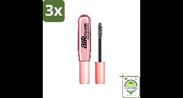 3 x L'Oréal Paris - Mascara - Air Mega Volume - Zwart - 8,7 ml - Grootverpakking - Mascara - Wimpers - Volume - L'Oréal Paris - Air Mega Volume