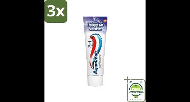 3 x Aquafresh Tandpasta Intense White 75 ml - Grootverpakking - Tandpasta - Wittere Tanden - Aquafresh - Intense White - Microparel Formule