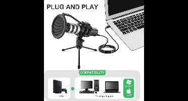 USB Microfoon voor PC en Laptop - Desktop Microfoon voor Gaming, Opname en Streaming