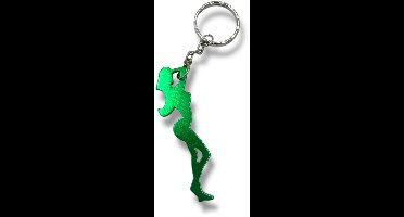 Sleutelhanger Flesopener – Aluminium Silhouet | Praktisch, Stoer & Leuk als Cadeau - Groen