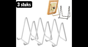 3 stuks - Fotohouder - Keramische Display Standaard - Multifunctionele Foto en Tablet Houder - Multifunctionele standaard - Plank decoratie - Geschikt voor thuis- en kantoordecoratie - Wit