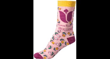 Sokken - Love From Holland - Roze