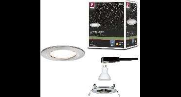 LED-inbouwlamp Nova star IP44 rond 78mm GU10 6,5W 460lm 230V 2700K Staal geborsteld