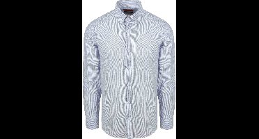 Suitable Overhemd Cotton Slub Streep Blauw - Maat XL - Heren - Casual Shirt