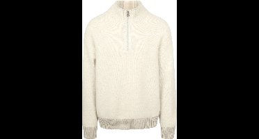 BOSS Kobear Half Zip Trui Wool Blend Ecru - Maat XL - Heren - Quarter zip
