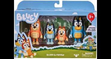 Bluey Speelfigurenset - 4 Speelfiguren - Bluey - Bingo - Chilli - Bandit - Speelgoed vanaf 3 jaar - Figuren - Poppetjes - Speelset