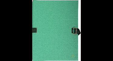 Exacompta 10x Map uitrekbare rug en klep in gekleurd canvaspapier - 24x32 cm - Lichtgroen - 223290E