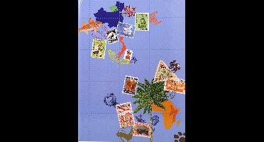 Exacompta 5x Postzegelalbum met klassieke omslag - 16 zwarte bladen - 9 banden - 22 ,5x30,5cm - Geass. Designs - 25644E