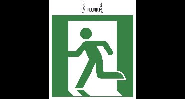 Exacompta Zelfklevend bord evacuatie links 20cm - Groen - 67002E