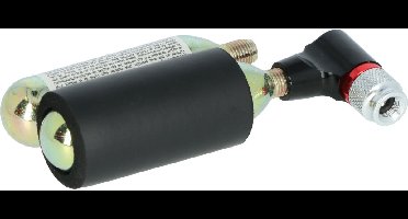 Dresco CO2 Pomp & 16g CO2 Patroon - Voor CO2 patronen van 16 & 25 gram - Inclusief 16gram CO2 patroon - Voor alle soorten fietsventielen - Snel oppompen onder hoge druk - Met CO2 schroefdraad aansluiting