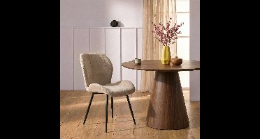 Eetkamerstoel Flor - Stof - Beige - 52 x 87 x 58 cm (BxHxD)