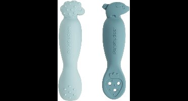 Done By Deer Tiny Farm Oefen Lepel Set - Blue