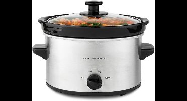 Core® Slowcooker met timer - Slowcooker - Crockpot - Zilver - 25cm x 25cm x 20cm