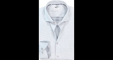 OLYMP Level 5 body fit overhemd - twill - zilvergrijs - Strijkvriendelijk - Boordmaat: 40