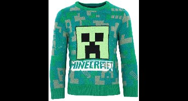 Minecraft Green gebreide kindertrui 12 jaar