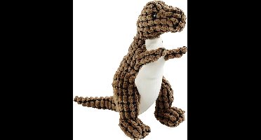 Oneay T-Rex hondenspeelgoed met pieper – Pluche corduroy kauwspeelgoed – Bruin – 30 cm