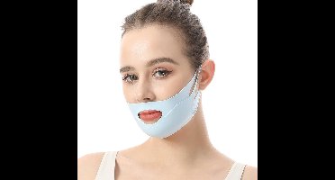 Oneay Gezichtsliftende pleister, verstevigend gezichtsmasker, gezichtsliftende pleister met V-vormige band, kinverkleiner, geschikt voor dagelijks gebruik, Blauw