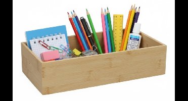 Gerimport Lade organizer - bamboe hout - 15 x 30 x 7 cm - bakje - kast sorteerbakje